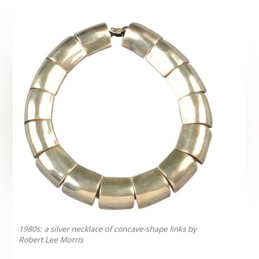 Vintage Robert Lee Morris Silver Link Chocker Necklace 1980โs Signed